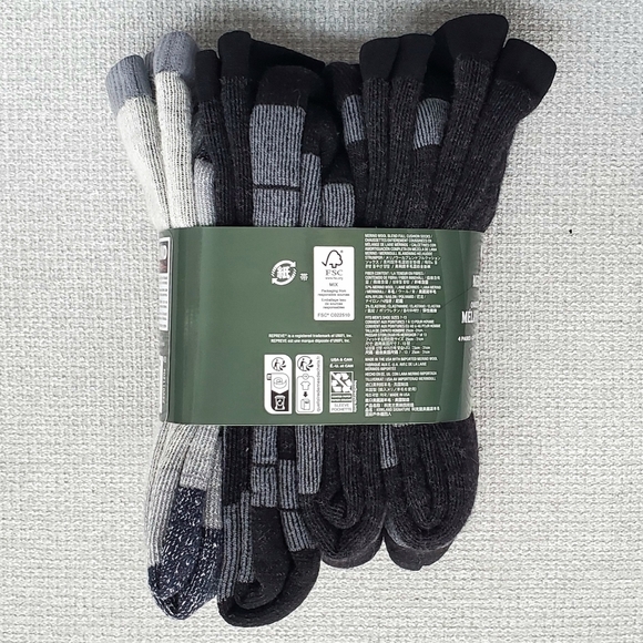 NEW Men's Merino Wool Blend Kirkland Signature Blend Sock 4-pair Pack - Picture 4 of 5